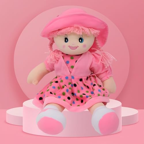 Image of Fun4you Soft Doll 50cm - Cute Pink Plush Toy for Girls, Kids & Toddlers | Stuffed Doll for Baby Girl | Birthday, Nursery, Valentine Gift, Cuddly Toy for Playtime & Room Decoration