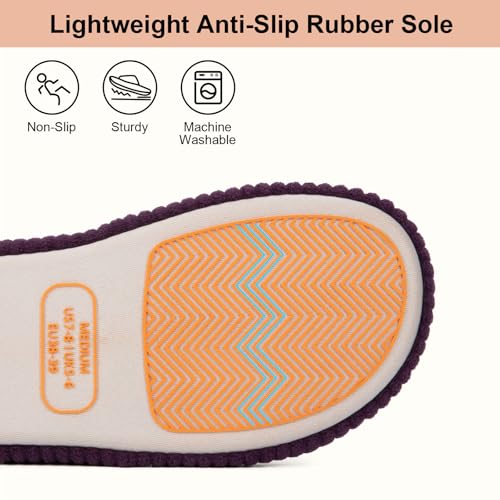 Image of LongBay Slippers for Women Memory Foam Open Toe Slide Indoor House Shoes Slip On Bedroom Comfy Gift