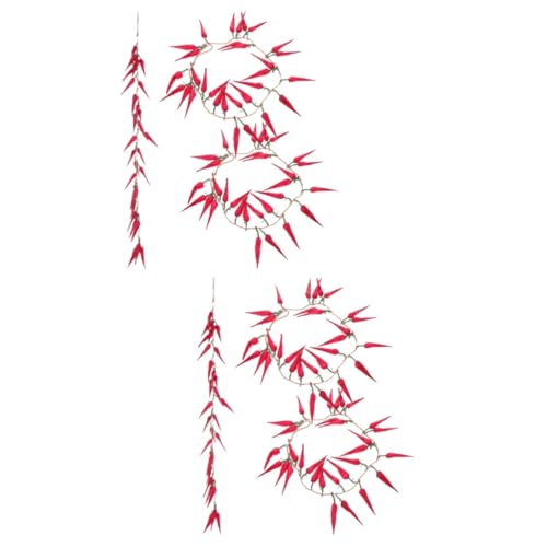 Zerodeko 6 Pcs Simulated Vegetable Skewers Onion Yellow Artificial Red Pepper Vine Garland Garlic Bulbs for Planting Fall 2022 Artificial Vegetable Garland Shallots Foam Corn Red Chili