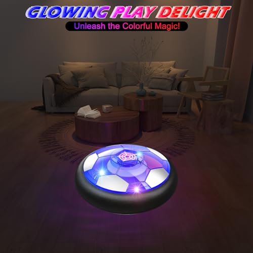 Image of Ancesfun Hover Soccer Ball Kids Toys for Boys Girls Ages 3 4 5 6 7 8-12, Rechargeable Hover Ball with Colorful LED Lights and Protective Foam, Air Power for Soccer Game Indoor