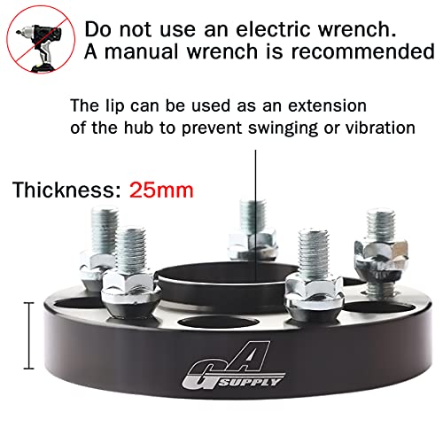 GAsupply 1 inch 5x114.3 Wheel Spacers Hubcentric, 5 Lug 25mm Wheel Spacers 5x4.5 67.1mm Hub Bore 12x1.5 Studs, Compatible with Compass, Patriot, Hyundai Genesis