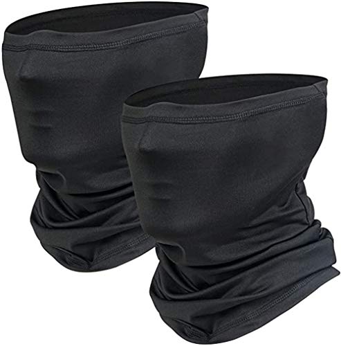 Thstheaven Schal Maske, dehnbare Kopfbedeckung Bandana Schal für Damen Herren Unisex (2 Pack) (Schwarz) Cover