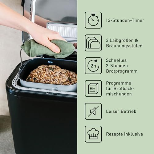 Panasonic SD-R2530K Automatischer Brotbackautomat, 30 Programme, Schwarz