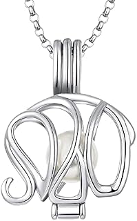 JO WISDOM Women Pearl Necklace,925 Sterling Silver Pendant Necklace with 3A Cubic Zirconia