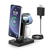 NANAMI 30W USB C Charger for Samsung Devices, 3 in 1 Charging Station for Samsung Galaxy Watch 7/6/5/4/3, Stand for Galaxy S25 S24 Ultra S23 S22 S21 Note20 A55 A54, for iPhone 15/16 Pro Max, Buds Pro