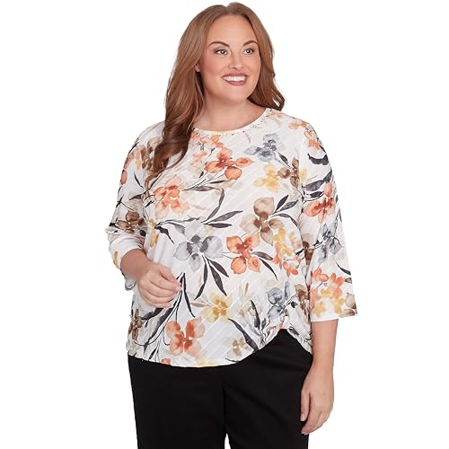 Alfred Dunner Women's Plus-Size Watercolor Floral...