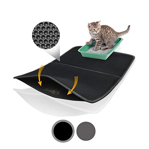 Bella & Balu Tappetino lettiera Gatto XXL a Nido d’Ape – Tappeto per Gatti lettiera Facile da Pulire – per Un Appartamento Pulito (Nero)