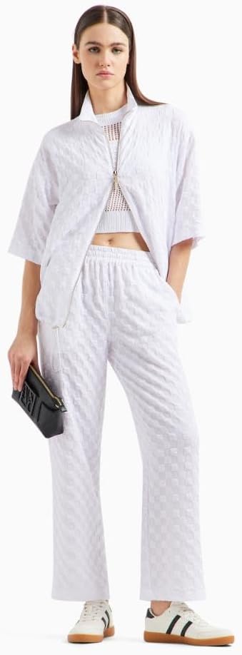 Armani Exchange Women's Poly Spandex Jacquard Check Pants - Image 2