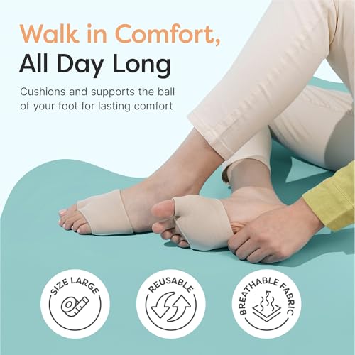 Image of ZenToes Metatarsal Pads for Women, Ball of Foot Gel Cushion Sleeve, Large