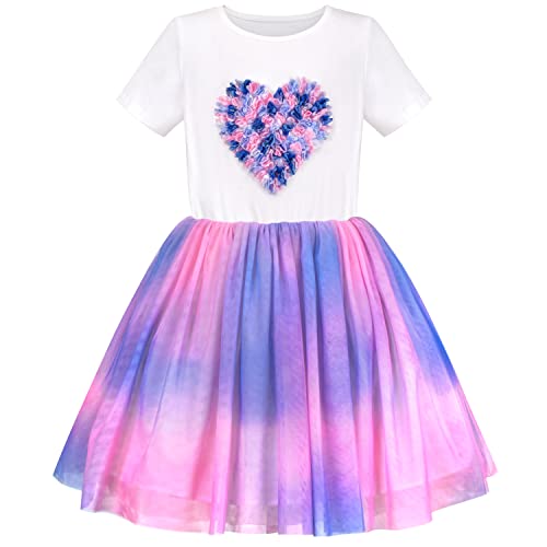 Robe tulle plissé fille tie dye multicolore style décontracté