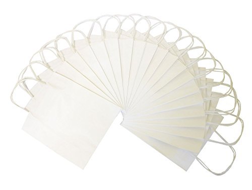 folia 21200 - torebki papierowe z papieru typu kraft, torebki na prezenty, 20 sztuk, ok. 12 x 5,5 x 15 cm, białe - do majsterkowania, ozdabiania i podarowania