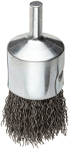 Image of Weiler 10011 1 inch Crimped Wire End Brush, .014 inch Steel Fill, Made in the USA