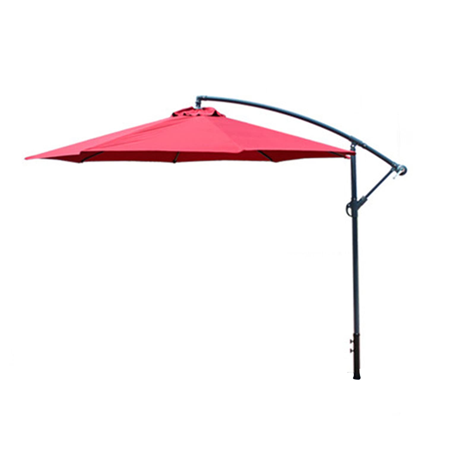 WDSOPK Patio Umbrella,Round Deluxe Patio Umbrella Offset Hanging Umbrella Cantilever Patio Umbrella Outdoor Market Umbrella Garden Umbrella,Red-2.7 * 2.7m