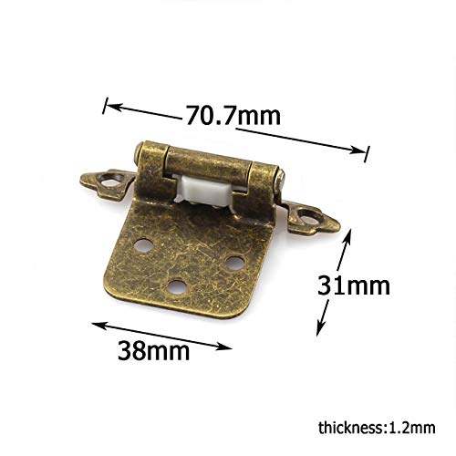 Jcbiz 4Pcs 71X38X35Mm Cabinet Hinges Furniture Hardware Face Mount Self Closing Variable Overlay Concealed Flush Hinge For Door Kitchen Cupboard Bronze #TOP1