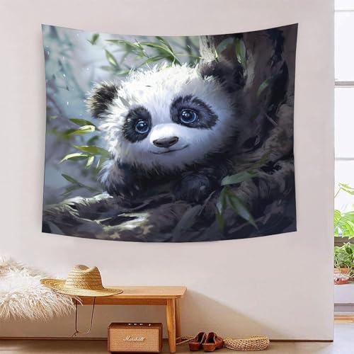 Tapisserie murale panda tissu grand format de qualité supérieure pour décor mural 3D