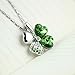 Four Leaf Clover Heart Shaped Crystal Pendant Necklace | Intricate High Polish Crystal Necklaces for Women | Unique Four Leaf Clover Heart Design Pendants for Women | Heart Necklaces for Women, Green
