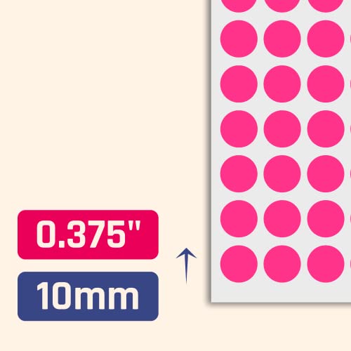 Image of 3000 Pack, 0.375 inch Round Color Coding Circle Dot Sticker Labels - Pink