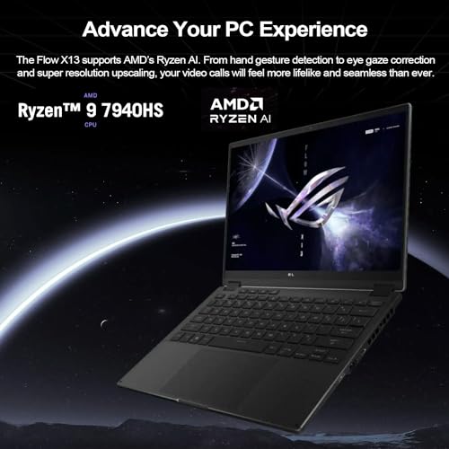 Image of ASUS ROG Flow 13.4 inch Ryzen 9 Touchscreen Business Convertible 2-in-1 Laptop, 13.4 inch FHD+ 1920 * 1200 Touchscreen 120Hz, AMD Ryzen 9 7940HS, 16GB RAM, 512GB SSD, Windows 11 Pro
