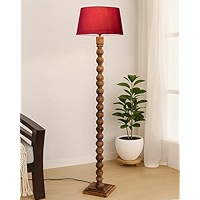 フロアスタンド Antique. Lamp shade Homesake® Antique Wooden Floor Lamp with Shade | Vintage Night