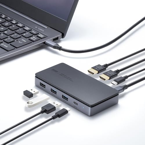 サンワサプライ ドッキングステーション（HDMI×2画面出力・LAN端子なし） USB-CVDK17