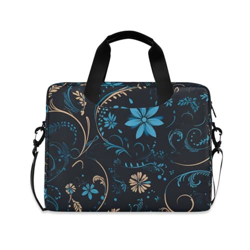 Maletín para portátil 15.6" con patrón floral turquesa miniatura 1