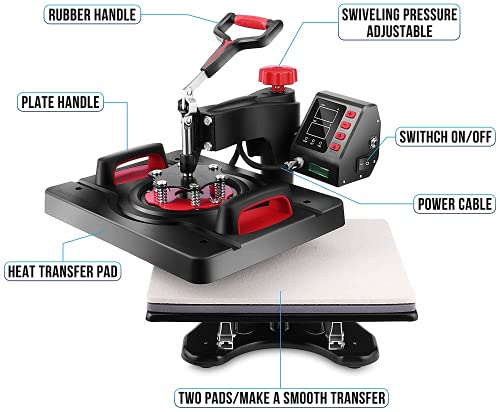 Upgraded Heat Press Machine 12 x 15 Inches 5 in 1