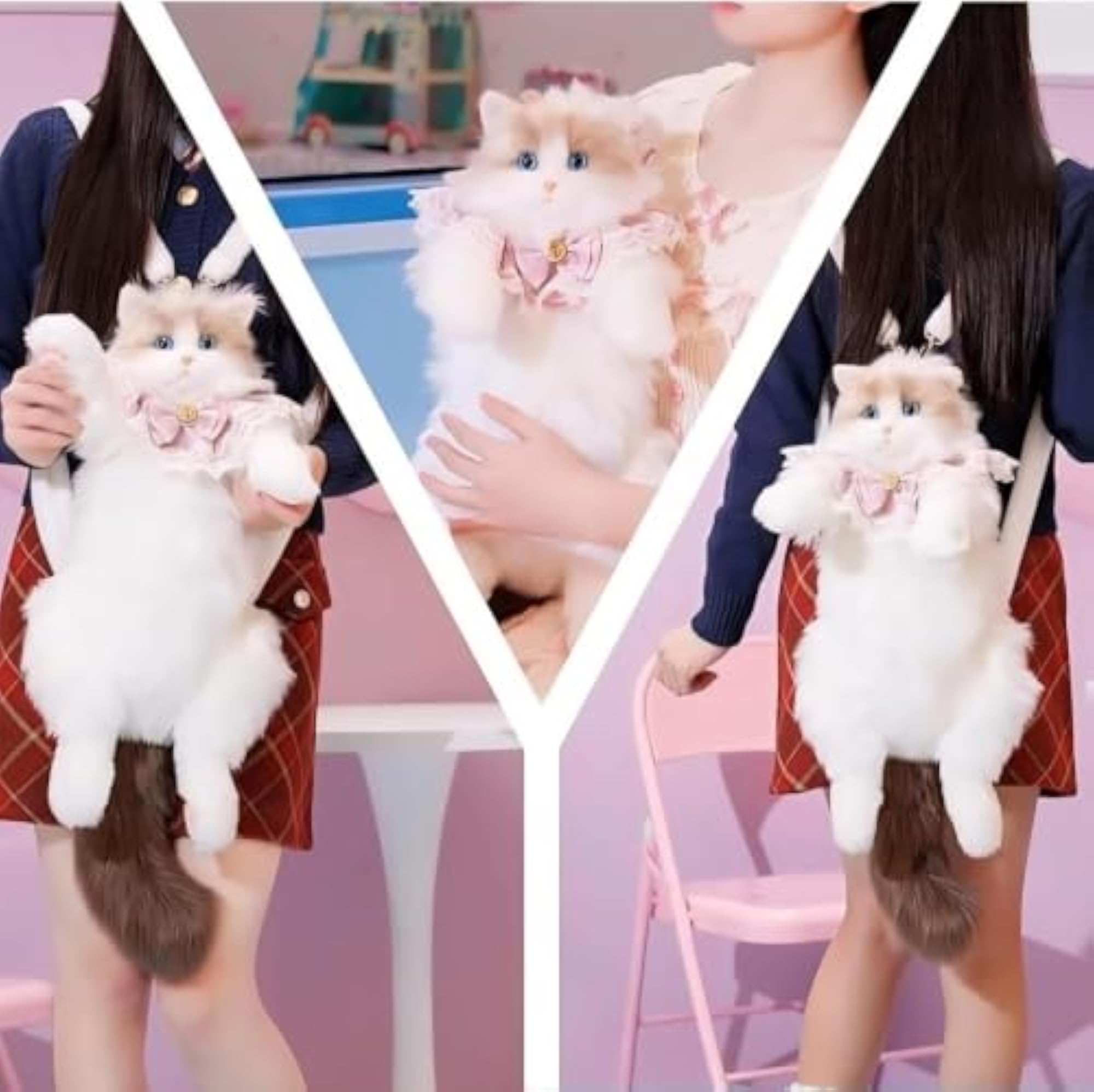 Cute Plush Cat Backpack for Kids & Adults