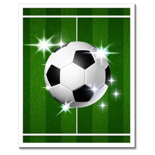 Ballon de football poster avec cadre noir cadeau idéal fan