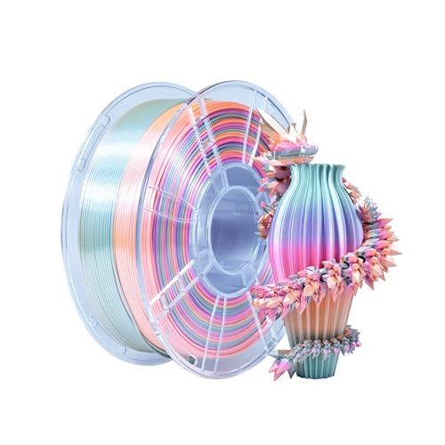 iBOSS Candy Rainbow PLA+ Filament 1.75 mm, 1 kg (2.2 lbs), 325 m, Silk Rainbow, Colour Changing, High Precision, Environ