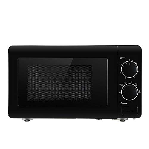 0.7 Cu. Ft. 700W Countertop Microwave Oven With Mechanical Knob Timer From 1 To 30 Minutes 6 Cooking Power Levels Microwave Oven With Led Display 360 Degrees Rotating (Black) #TOP15