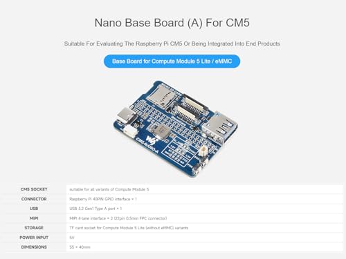 Placa base para Raspberry Pi CM5 con múltiples interfaces periféricas de datos 2