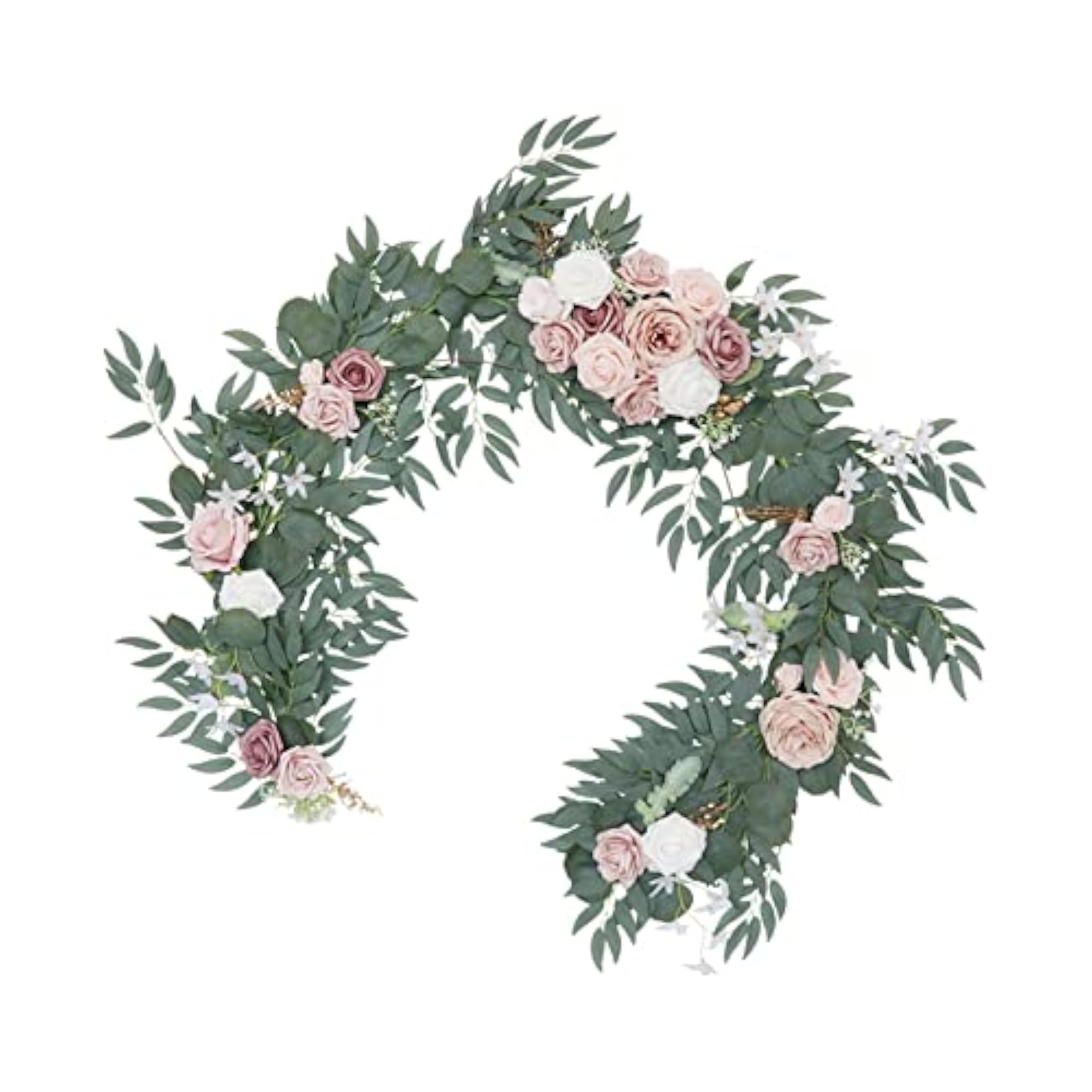 Artificial Eucalyptus Garland with Flowers for Table Runner
