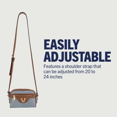 True Religion Crossbody Bag, Women's Small Purse Handbag with Adjustable Strap, Denim4