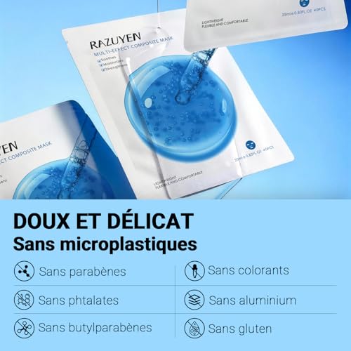 RAZUYEN Masque Visage Homme 10 Pièces, Soin Visage Homme Hydratant – vue 4