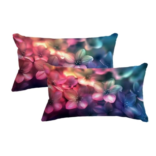 Housse de coussin extérieur 40x80 rose imperméable taie oreiller jardin