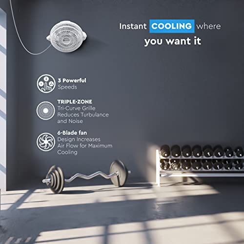 Comfort Zone Powrcurve Czhv101Sg 9" 3-Speed Wall-Mountable Floor Fan With 180-Degree Adjustable Tilt, 6-Blades, (Bracket Included), Silver/Gray #TOP4