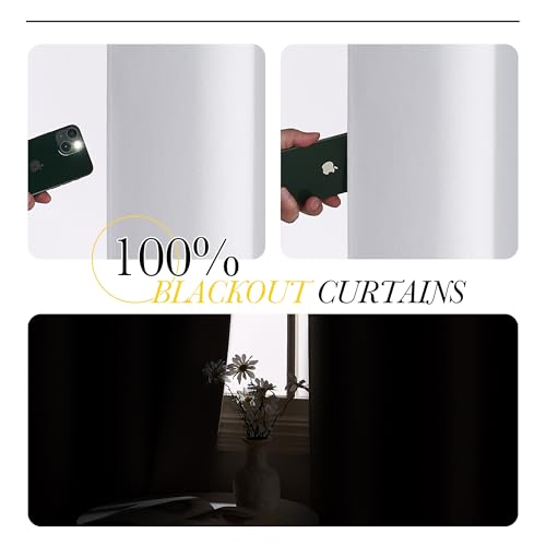 Image of NICETOWN Pure White Blackout Curtain 100 inches Wide 100% Light Blocking