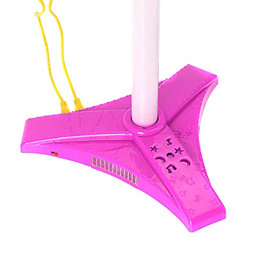 Microfone Duplo, Dm Toys, Pedestal, Rosa