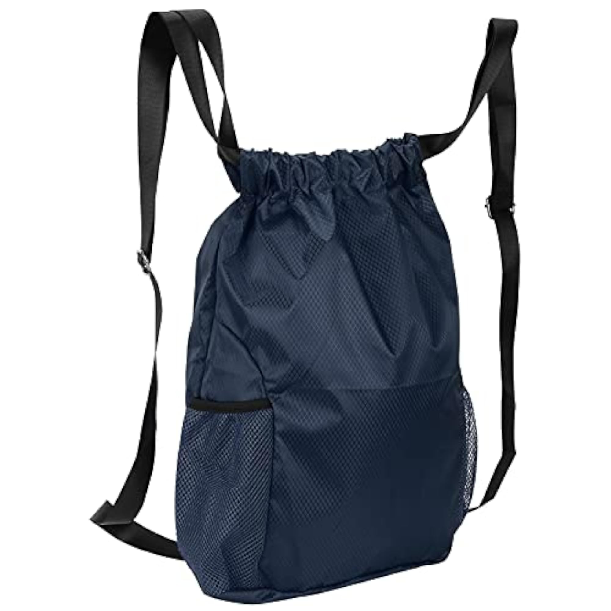 Light Weight Drawstring Backpack for Travel, Navy Blue
