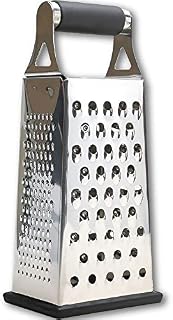 K BASIX 4 Sided Box Grater, Cheese Grater & Shredder, Stainless Steel, Large Grating Surface with Razor Sharp Blades, Perfect to Slice, Grate, Shred & Zest Fruits, Vegetables, Cheeses & More