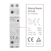 Heschen Haushalt AC Schütz, CT1-25,25A 2-polig zwei normal offen, DC 12V Spulenspannung, 35mm DIN-Schienenaufnahme, für Schaltkreissteuerung – Ansicht 8
