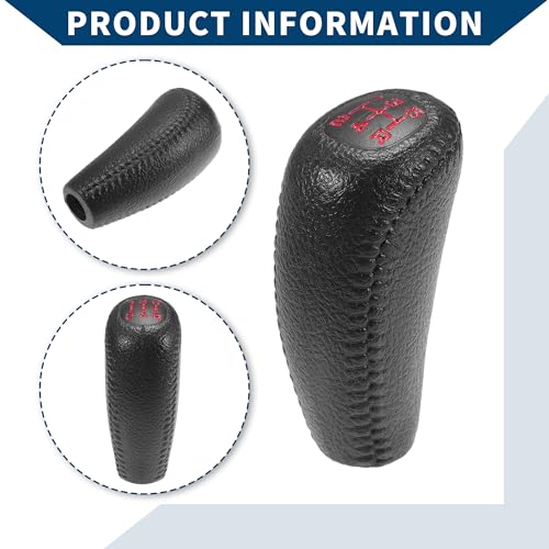 Hihaha 5 Speed Manual Gear Shift Knob for Acura Integra 1994-2001 / Front Automotive Gearbox Stick Shifter Lever Knob Durable Plastic / 1 Pcs Black Red