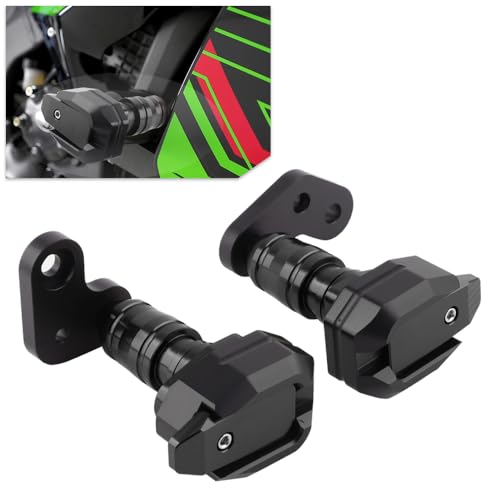 No Cut Frame Slider Protector for 2024 Kawasaki Ninja ZX-6R ZX636, Black, Green, Gold, Red, Blue, Titanium (Black)