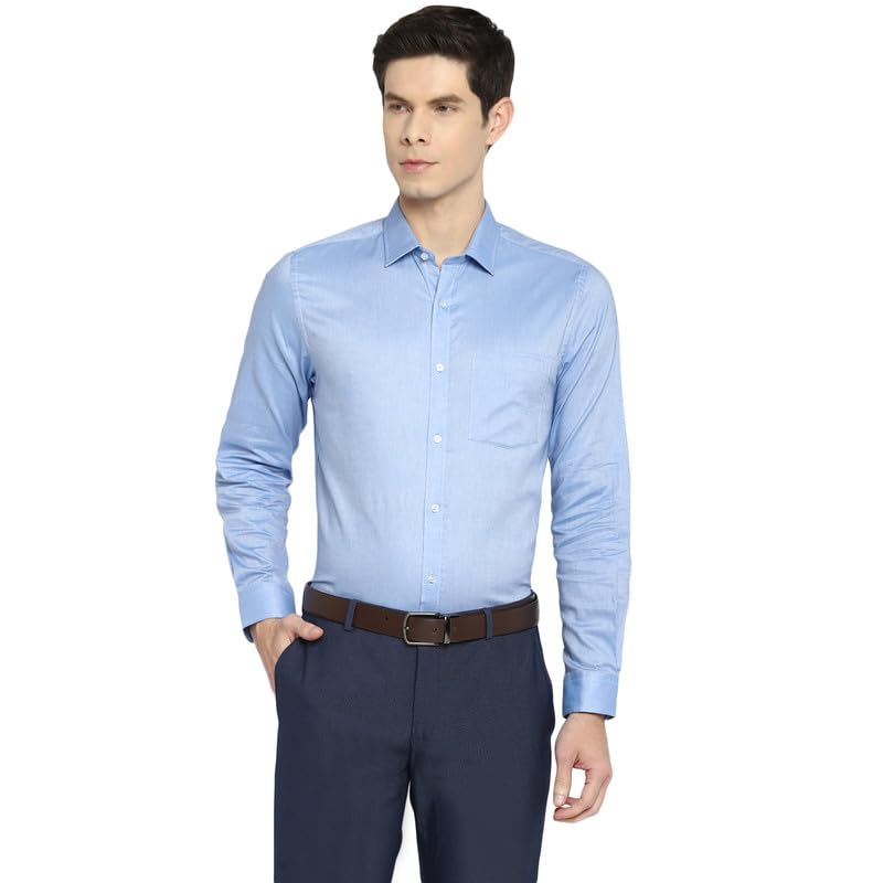 Image of Turtle Men 100% Cotton Slim Fit Lemon Solid Formal Shirt