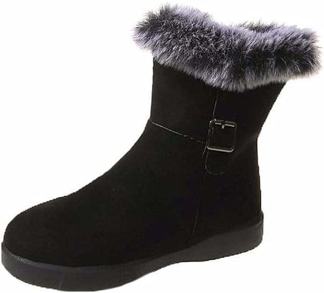 MGGMOKAY Women's Winter Snow Boots Fur Lining Waterproof Mid-calf suede Boot Outdoor Christmas Outfits