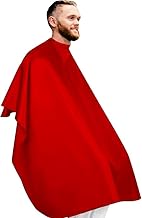 aashta® Hairdressing Cape, Lightweight Barber Cape, Professional Hairdressing and Home Use Button Closure 143 x 126 cm Red Cotton Product, red, XL