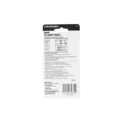 Image of Pony Jorgensen Adjustable Clamp Jorgensen 7437 Work Protecting Bar Clamp Pads, Black (Pack of 12)