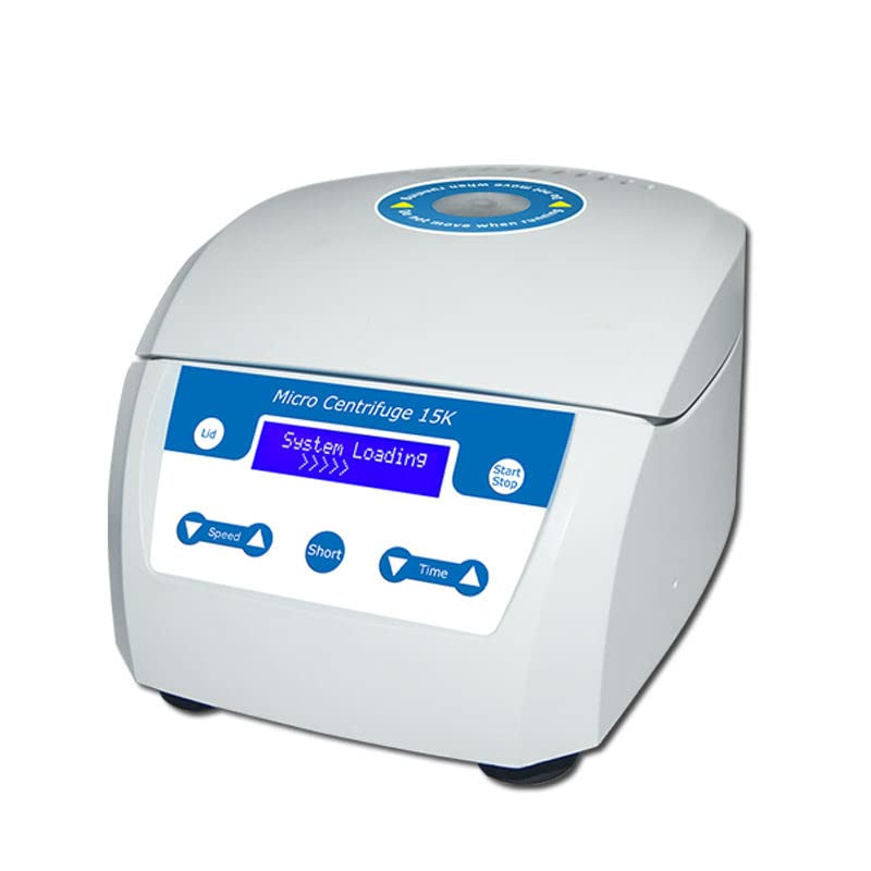 Mini Benchtop Centrifuge Machine Laboratory Micro Centrifugal Separator with Speed Setting Range 500 to 15000rpm RCF 16 to 15080g Auto Unbalance Testing Capacity 12 * 2ml or 1.5ml