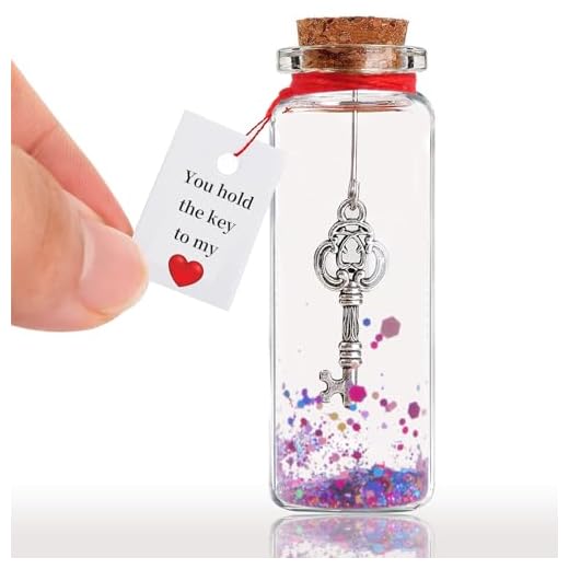 WLIAGYE Idea de regalo Llave botella de la suerte para él y ella - Aniversario, día de San Valentín, boda, fiesta,con Mini tarjetero romántico para hombres y mujeres Decoración