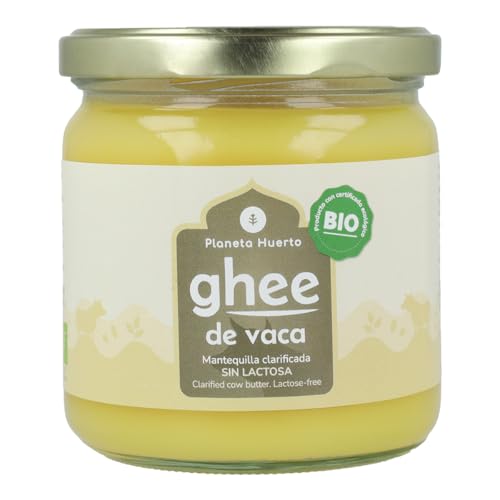 PLANETA HUERTO | Ghee Mantequilla Clarificada Ecológica 300 g, Sin Lactosa ni Gluten - Ghee Rica en Vitaminas y Ácidos Grasos, Ideal para Cocina Saludable, Dieta Keto y Ayurveda
